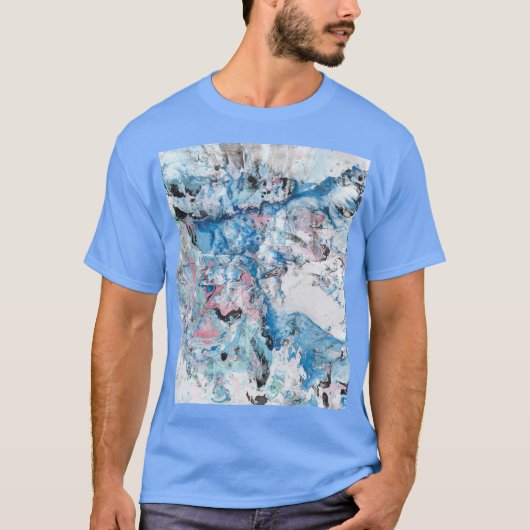 抽象芸術カスタムアートカロライナ青カラーテンプレート Tシャツ (正面)