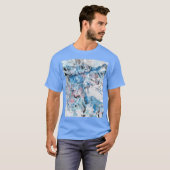 抽象芸術カスタムアートカロライナ青カラーテンプレート Tシャツ (正面フル)