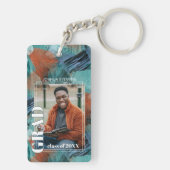 抽象芸術カスタムアートパターンに関する卒業写真 キーホルダー (裏面)