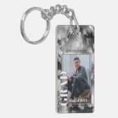 抽象芸術カスタムアートパターンに関する卒業写真 キーホルダー (正面左)