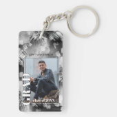 抽象芸術カスタムアートパターンに関する卒業写真 キーホルダー (裏面)