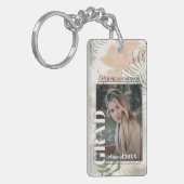 抽象芸術カスタムアートパターンに関する卒業写真 キーホルダー (正面左)