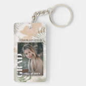 抽象芸術カスタムアートパターンに関する卒業写真 キーホルダー (裏面)