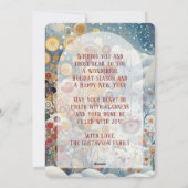 抽象芸術カスタムスノーフレークフローラホリデーリース シーズンカード (裏面)