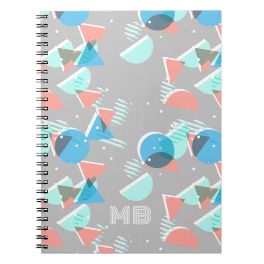 抽象芸術カスタムバウハウスサークルポップ・アートのアートパターン ノートブック (正面)