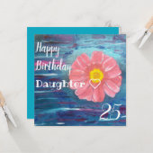 抽象芸術カスタムフラワー誕生日 カード (正面/裏面インサイチュ)