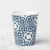 抽象芸術カスタムブルーブランドテイクアウェイコーヒー 紙コップ (裏面)