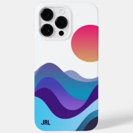 抽象芸術カスタム海波太陽ネオンミニマルホワイト Case-Mate iPhone 14 PRO MAXケース