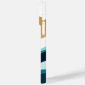 抽象芸術カスタム海波太陽ミニマル青ホワイト Case-Mate iPhoneケース (裏面 / 左)