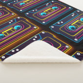 抽象芸術カセットテープネオン調バックグロ シェルパブランケット (3/4)