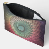 抽象芸術カタツムリカラフルモダンフラクタルアート アクセサリーポーチ (見開き)