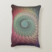 抽象芸術カタツムリカラフルモダンフラクタルアート アクセントクッション (裏面(縦))