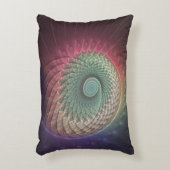 抽象芸術カタツムリカラフルモダンフラクタルアート アクセントクッション (正面(垂直))