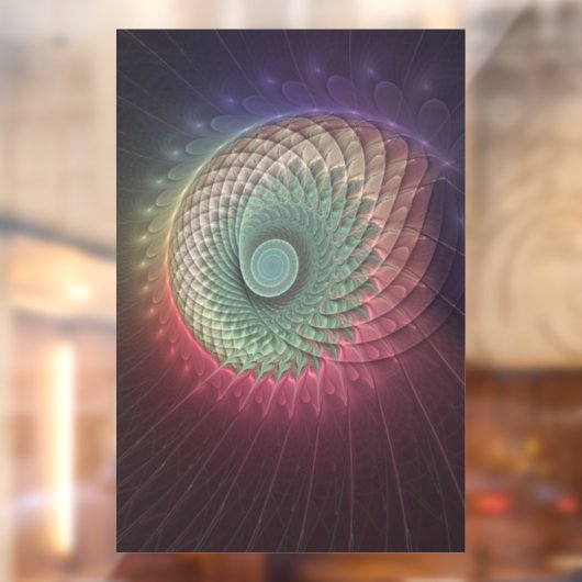 抽象芸術カタツムリカラフルモダンフラクタルアート ウィンドウサイン (シート2)