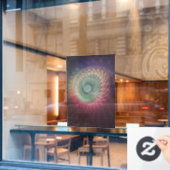 抽象芸術カタツムリカラフルモダンフラクタルアート ウィンドウサイン (カフェ窓)