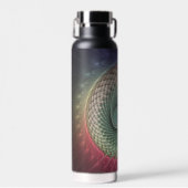 抽象芸術カタツムリカラフルモダンフラクタルアート ウォーターボトル (正面)