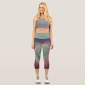 抽象芸術カタツムリカラフルモダンフラクタルアート カプリレギンス (正面)