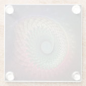 抽象芸術カタツムリカラフルモダンフラクタルアート ガラスコースター (裏面)