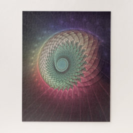 抽象芸術カタツムリカラフルモダンフラクタルアート ジグソーパズル