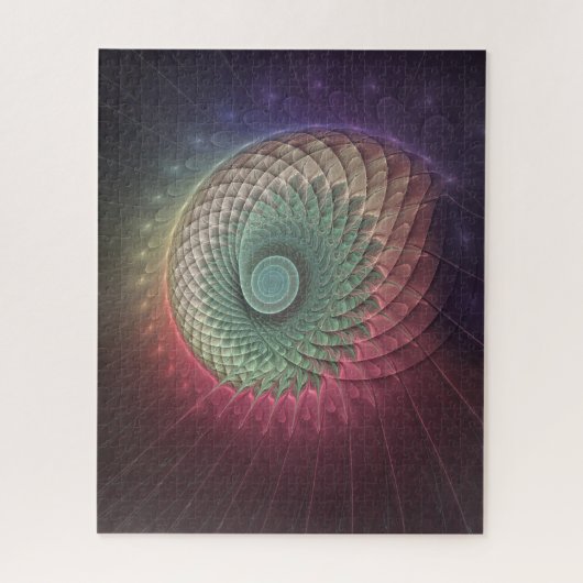 抽象芸術カタツムリカラフルモダンフラクタルアート ジグソーパズル (縦)