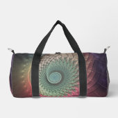 抽象芸術カタツムリカラフルモダンフラクタルアート ダッフルバッグ (正面)