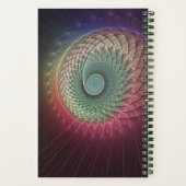 抽象芸術カタツムリカラフルモダンフラクタルアート ノートブック (裏面)