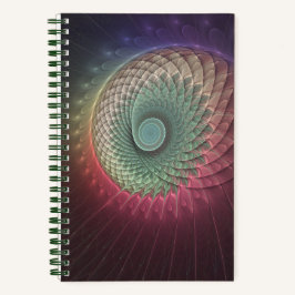 抽象芸術カタツムリカラフルモダンフラクタルアート ノートブック
