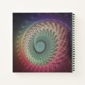 抽象芸術カタツムリカラフルモダンフラクタルアート ノートブック (裏面)