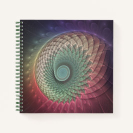 抽象芸術カタツムリカラフルモダンフラクタルアート ノートブック