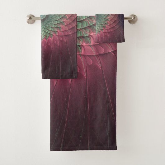 抽象芸術カタツムリカラフルモダンフラクタルアート バスタオルセット (インサイチュ)