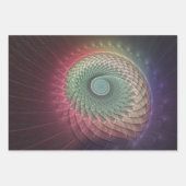 抽象芸術カタツムリカラフルモダンフラクタルアート ラッピングペーパーシート (正面3)