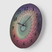 抽象芸術カタツムリカラフルモダンフラクタルアート ラージ壁時計 (傾斜)