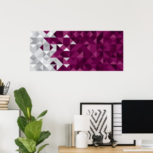 抽象芸術カタール国旗、カタールカラーズポスター ポスター (ホームオフィス)