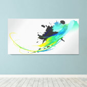 抽象芸術カッコいいウォー絵を描ズ(ばちゃばちゃ)跳ねる キャンバスプリント (インサイチュ (ウッドフロア))