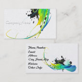 抽象芸術カッコいいウォー絵を描ズ(ばちゃばちゃ)跳ねる 名刺 (正面/裏面)