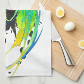 抽象芸術カッコいいウォー絵を描（ばちゃばちゃ）跳ねる キッチンタオル (四つ折り)