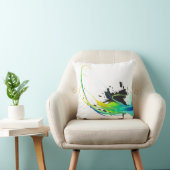 抽象芸術カッコいいウォー絵を描（ばちゃばちゃ）跳ねる クッション (椅子)