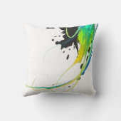 抽象芸術カッコいいウォー絵を描（ばちゃばちゃ）跳ねる クッション (裏面)