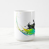 抽象芸術カッコいいウォー絵を描（ばちゃばちゃ）跳ねる コーヒーマグカップ (中央)