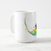 抽象芸術カッコいいウォー絵を描（ばちゃばちゃ）跳ねる コーヒーマグカップ (正面左)