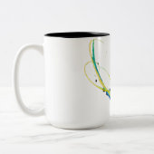 抽象芸術カッコいいウォー絵を描(ばちゃばちゃ)跳ねる ツートーンマグカップ (左)