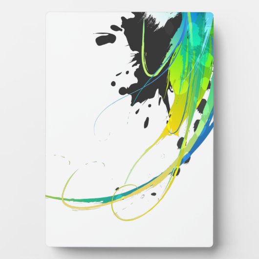 抽象芸術カッコいいウォー絵を描（ばちゃばちゃ）跳ねる フォトプラーク (正面)