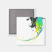 抽象芸術カッコいいウォー絵を描（ばちゃばちゃ）跳ねる マグネット (正面/裏面)