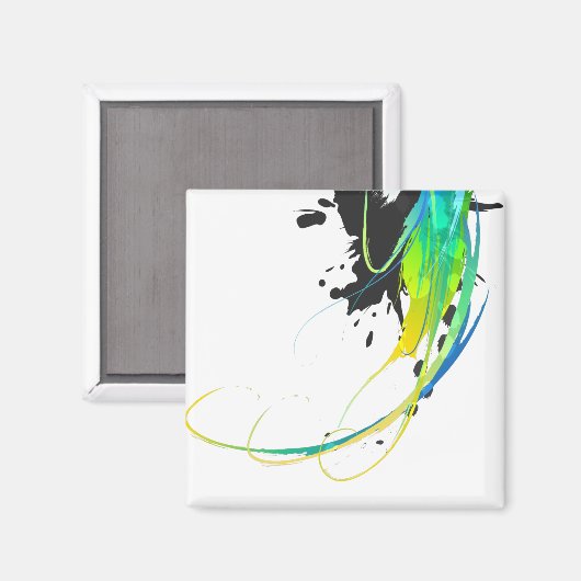 抽象芸術カッコいいウォー絵を描(ばちゃばちゃ)跳ねる マグネット (正面/裏面)