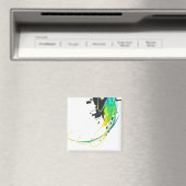 抽象芸術カッコいいウォー絵を描（ばちゃばちゃ）跳ねる マグネット (インサイチュ (食洗機))