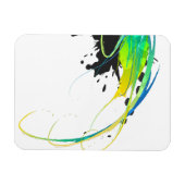 抽象芸術カッコいいウォー絵を描(ばちゃばちゃ)跳ねる マグネット (横)