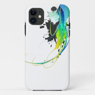 抽象芸術カッコいいウォー絵を描(ばちゃばちゃ)跳ねる iPhone 11 ケース