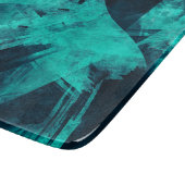 抽象芸術カッコいいギザギザの青いアート カッティングボード (角)