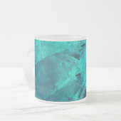 抽象芸術カッコいいギザギザの青いアート フロストグラスマグカップ (正面左)