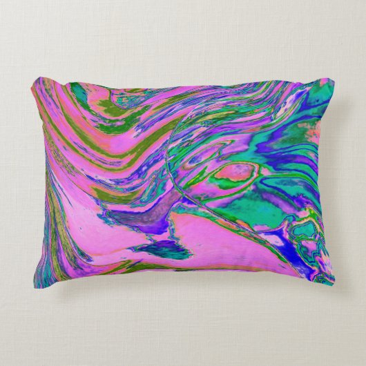 抽象芸術カッコいいチャートレイズとホットピンクグルーブヴィレトロ アクセントクッション (正面)